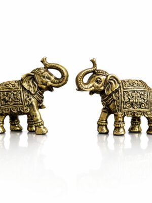 Elefantes em Metal Dourado Elefantes em Metal Dourado