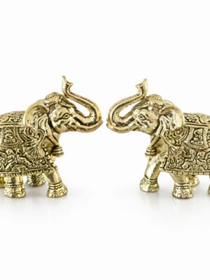 Elefantes em Metal Dourado