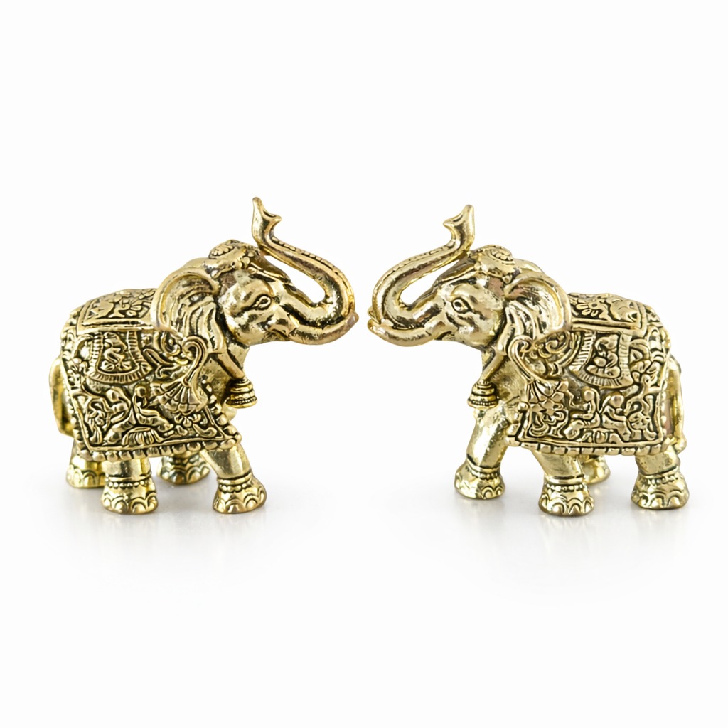 Elefantes em Metal Dourado Elefantes em Metal Dourado