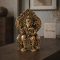 Estátua Ganesha em Metal Dourado Modelo 1 - 7.60 cm
