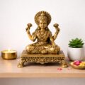 Estátua Lakshmi em Metal Dourado Modelo 1
