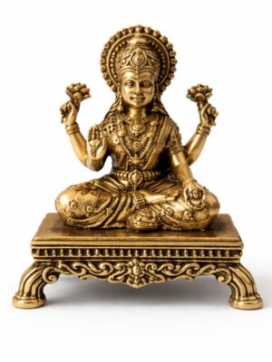 Estátua Lakshmi em Metal Dourado Modelo 1