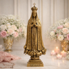 Estátua Nossa Senhora de Fátima Metal Dourado