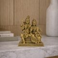 Estátua Shiva Família Metal Dourado