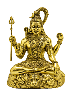 Estátua Shiva em Metal Dourado Modelo 1
