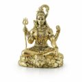 Estátua Shiva em Metal Dourado