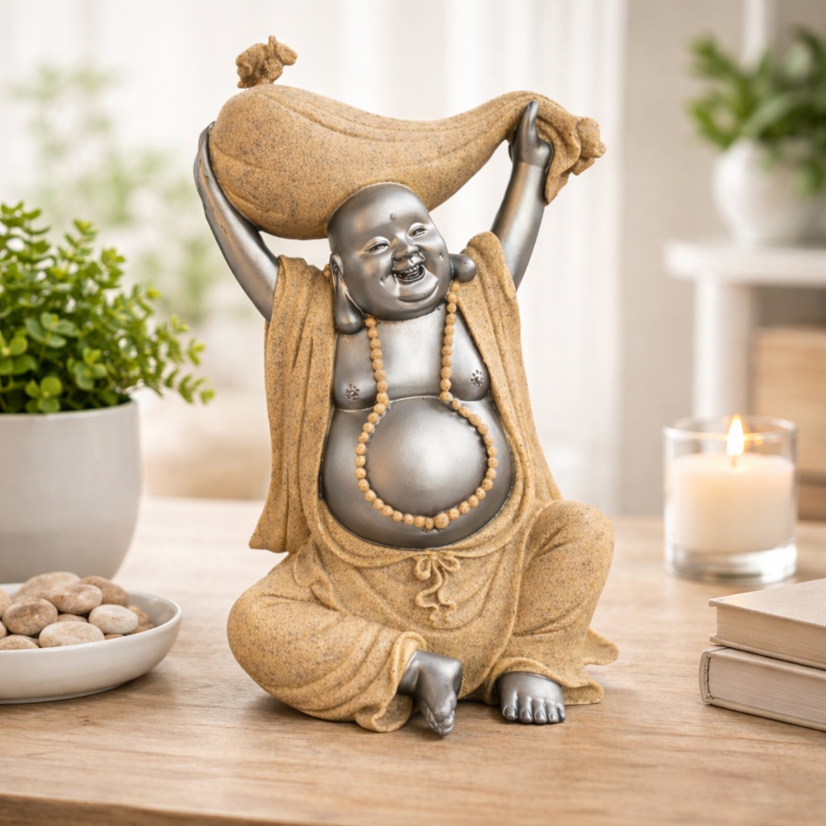 Estatua Buda Sorridente da Prosperidade 24 cm