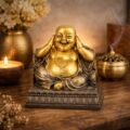 Estatua Buda do Silêncio Alegre 25 cm