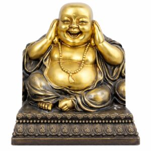 Estatua Buda do Silêncio Alegre 25 cm