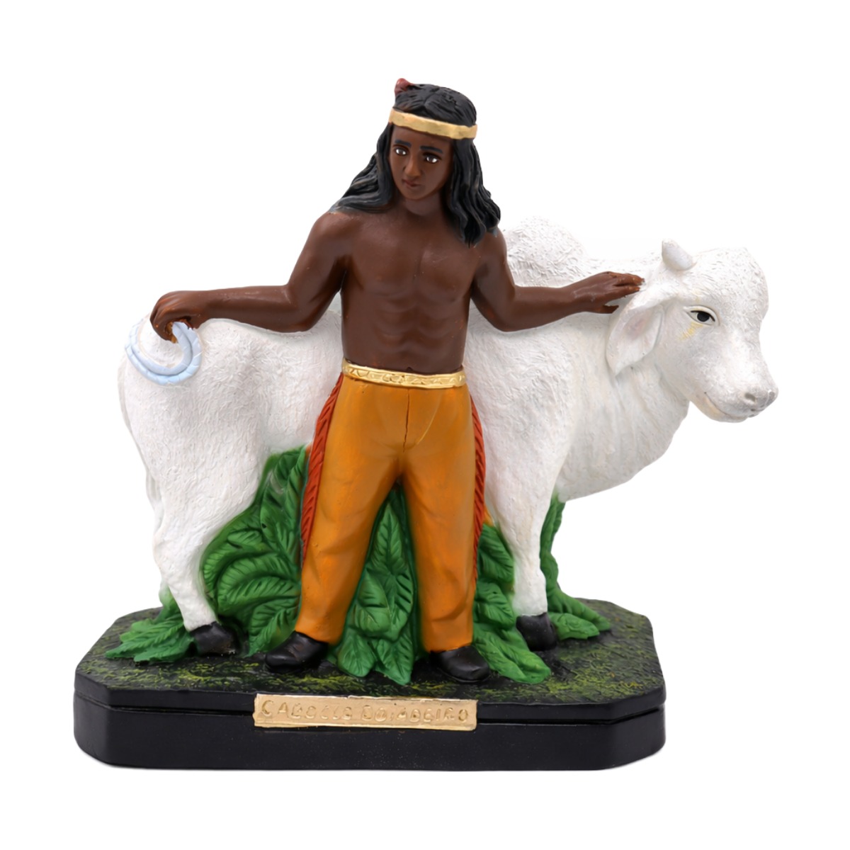 Estátua Orixa Caboclo Boiadeiro 20 cm