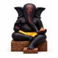 Estatua Ganesha Negro Quietude em Resina 22 cm