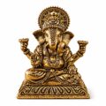 Estátua Ganesha em Metal Dourado Modelo 10