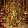 Estátua Ganesha em Metal Dourado Modelo 7