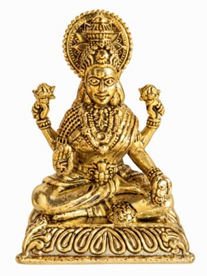 Estátua Lakshmi em Metal Dourado Modelo 5 Estátua Lakshmi em Metal Dourado Modelo 5
