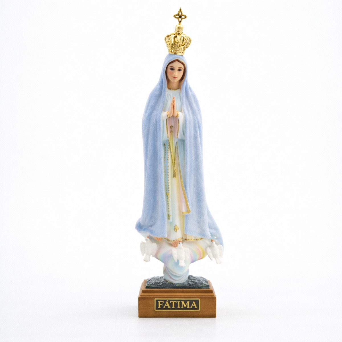 Estátua Nossa Senhora de Fátima Manto Azul do Tempo