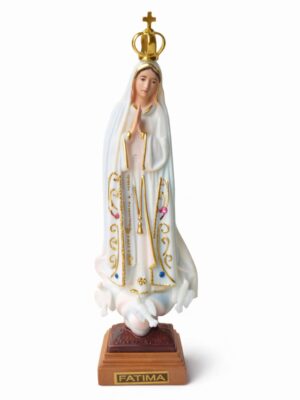 Estátua Nossa Senhora de Fátima em Resina com Cristais