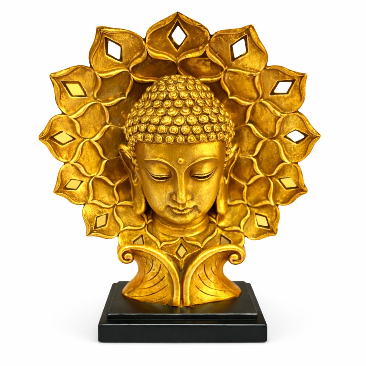 Busto de Buda Aura Dourada 29 cm