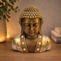 Busto de Buda Dourado Zen 26 cm
