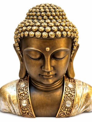 Busto de Buda Dourado Zen 26 cm