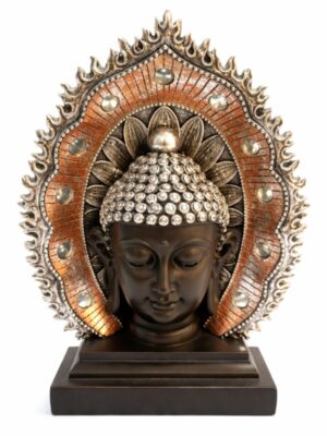 Busto Buda Mandala Dourada 26 cm
