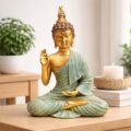 Escultura Buda Abhaya Turquesa 25 cm