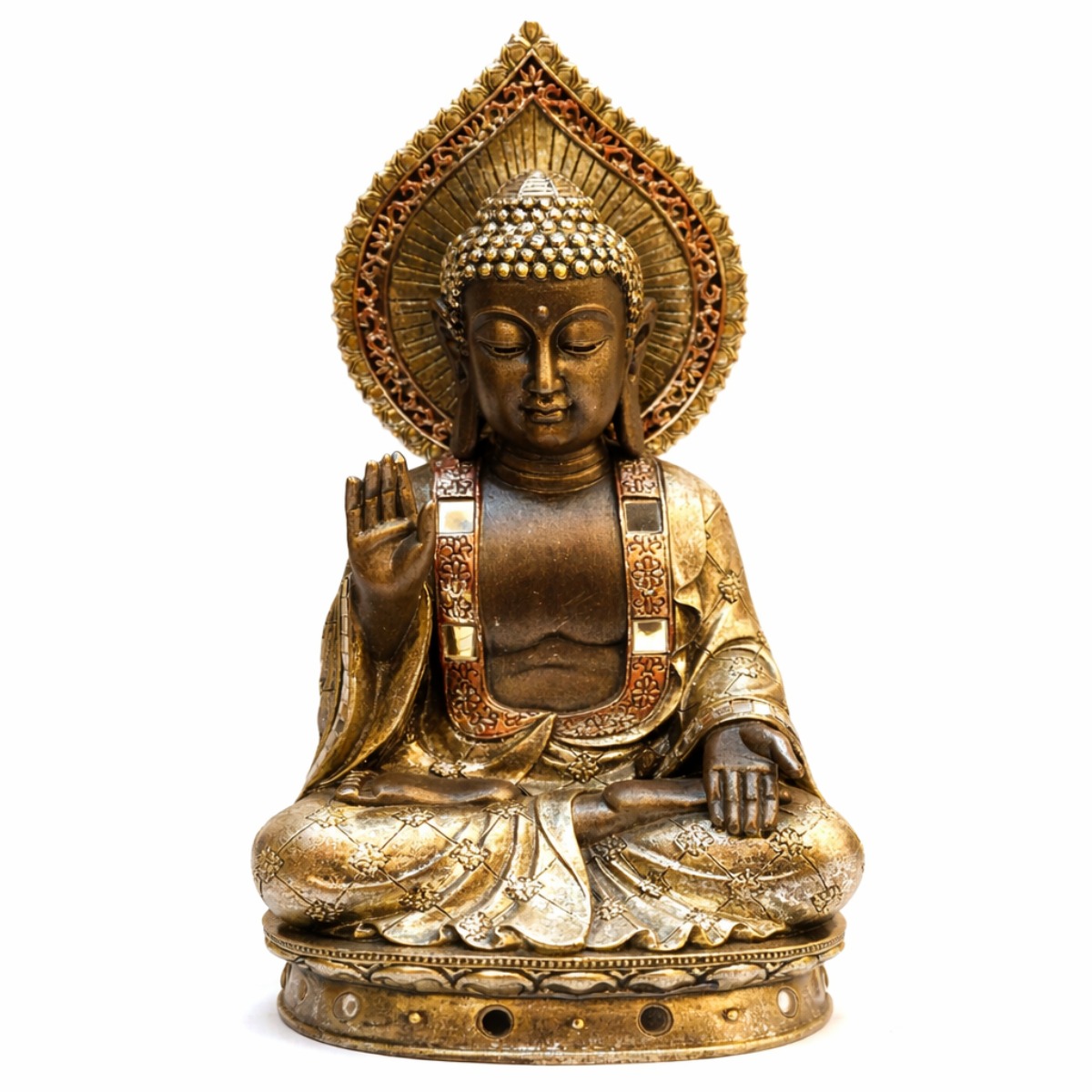 Escultura Buda Guardião da Paz 25 cm