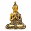 Escultura Buda Harmonia Dourado 32 cm