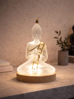 Escultura Buda Luz da Paz Luminoso 13 cm