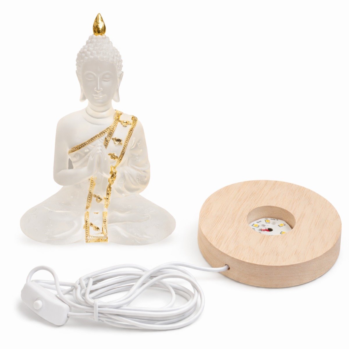 Escultura Buda Luz da Paz Luminoso 13 cm