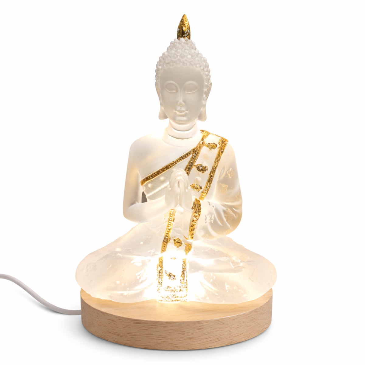 Escultura Buda Luz da Paz Luminoso 13 cm