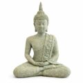 Escultura Buda Serenidade Cinza 15 cm