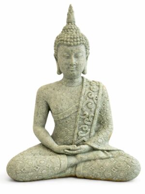 Escultura Buda Serenidade Cinza 15 cm