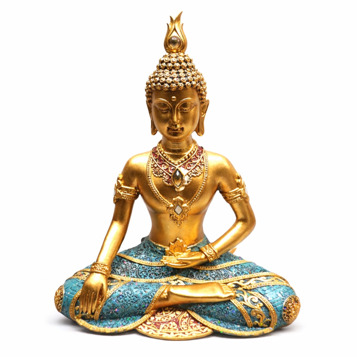 Escultura Buda Tailandês Serenidade Dourada 24 cm Escultura Buda Tailandês Serenidade Dourada 24 cm