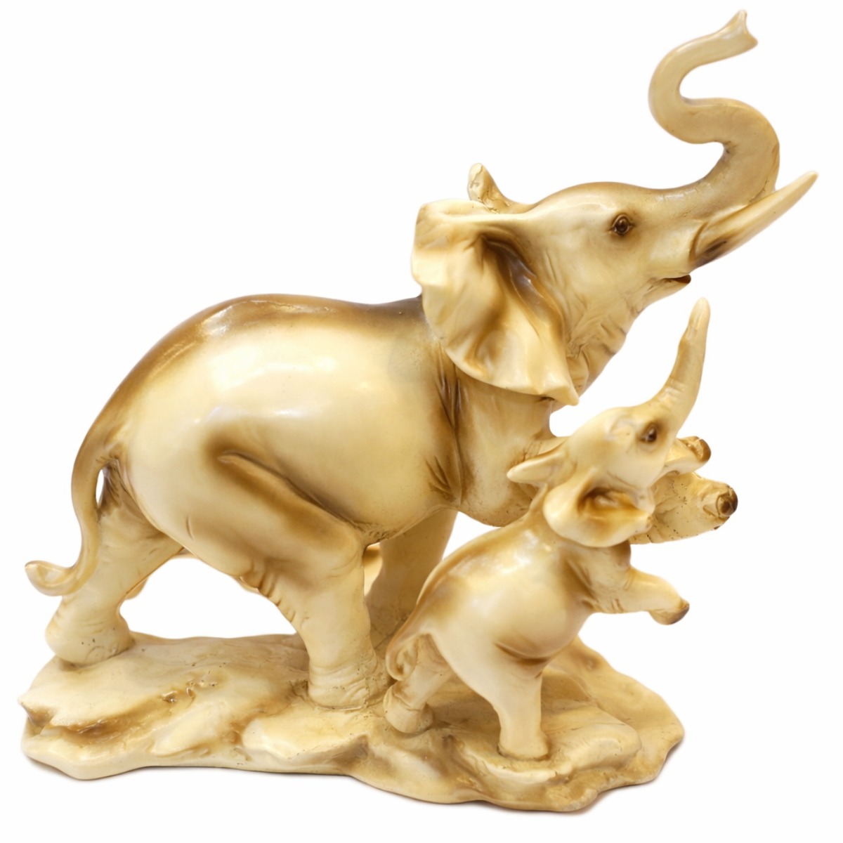 Escultura Elefantes Decorativos Família 20 cm