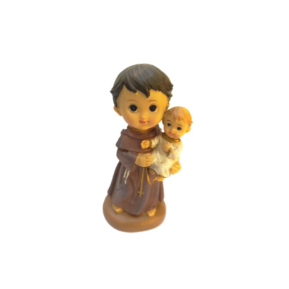 Escultura Infantil de Santo António com Menino Jesus 13 cm