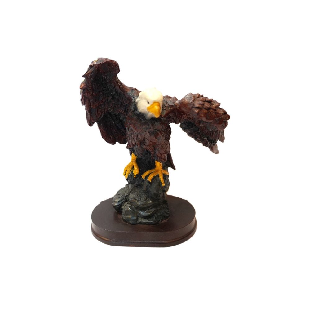 Estátua Águia Real Marrom com Asas Abertas Estátua Águia Real Marrom com Asas Abertas