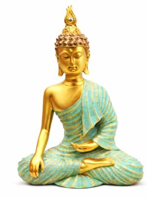 Estátua Buda Serenidade Turquesa 33 cm