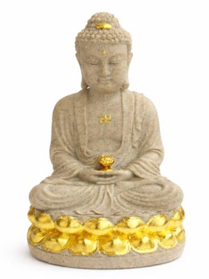 Estatua Buda da Iluminação Dourado 25 cm