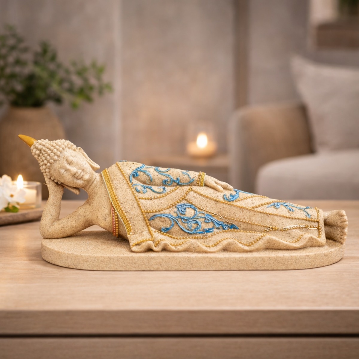 Estátua Buda do Repouso Contemplativo 21 cm (3) Estátua Buda do Repouso Contemplativo 21 cm