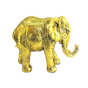 Estátua Elefante Dourado Decorativo