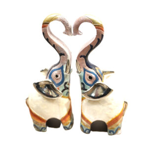 Estátua Elefantes Decorativos Encaixe Coração