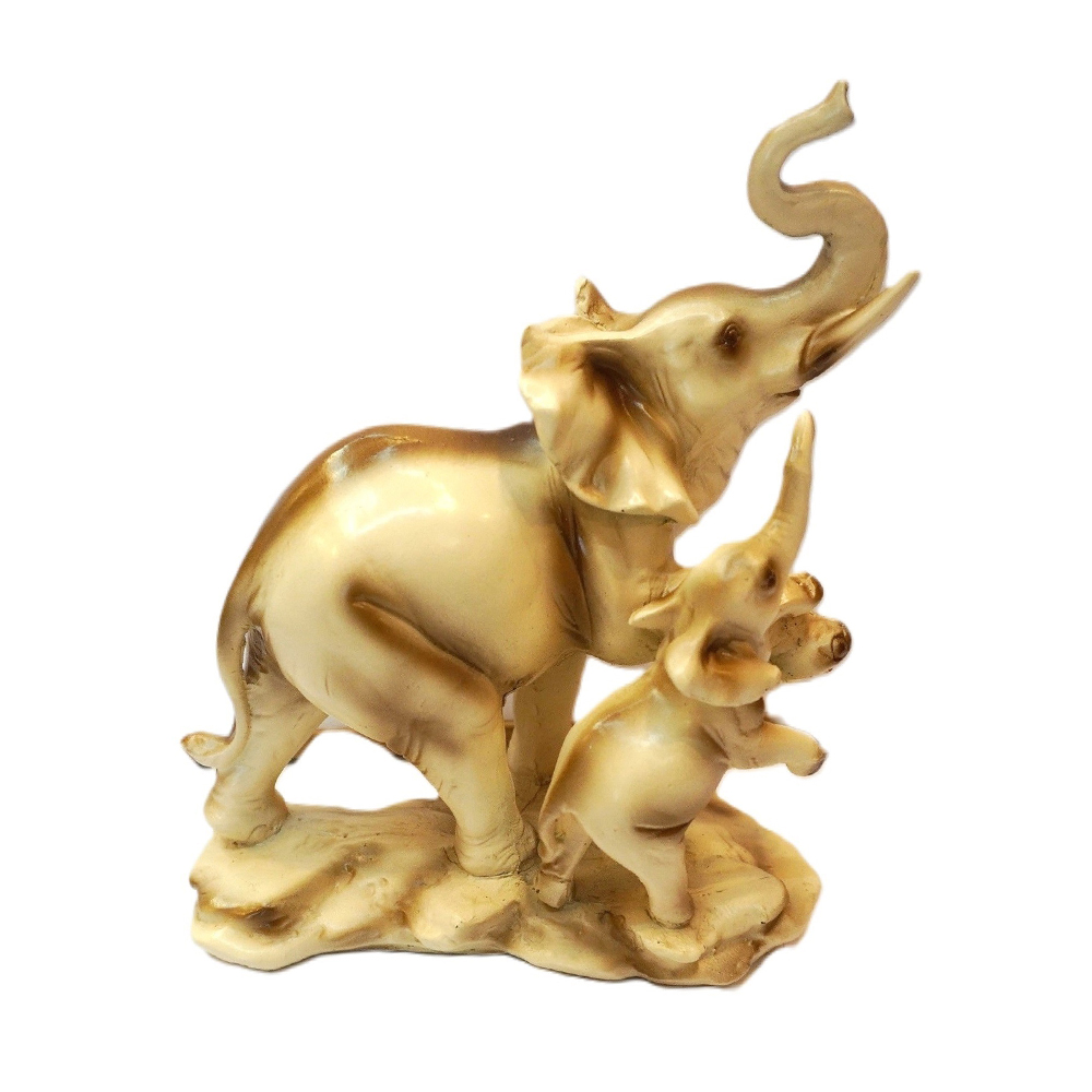 Estátua Família de Elefantes com Tromba Erguida Estátua Família de Elefantes com Tromba Erguida