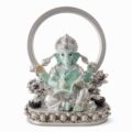 Estátua Ganesha Azul com Aro Luminoso 24 cm