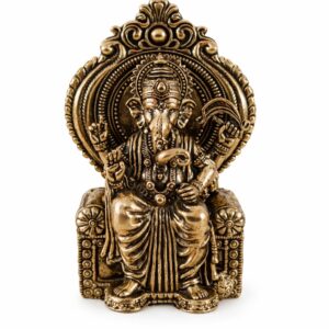 Estátua Ganesha em Metal Dourado Modelo 1
