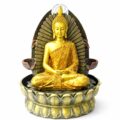 Fonte de Agua Buda Trono da Iluminação Dourado 28 cm