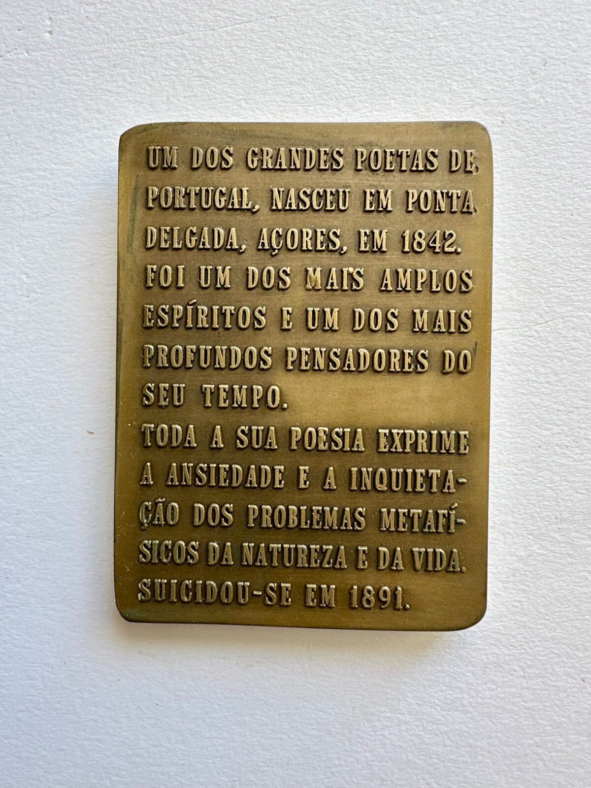 Antero de Quental Bronze Medallion