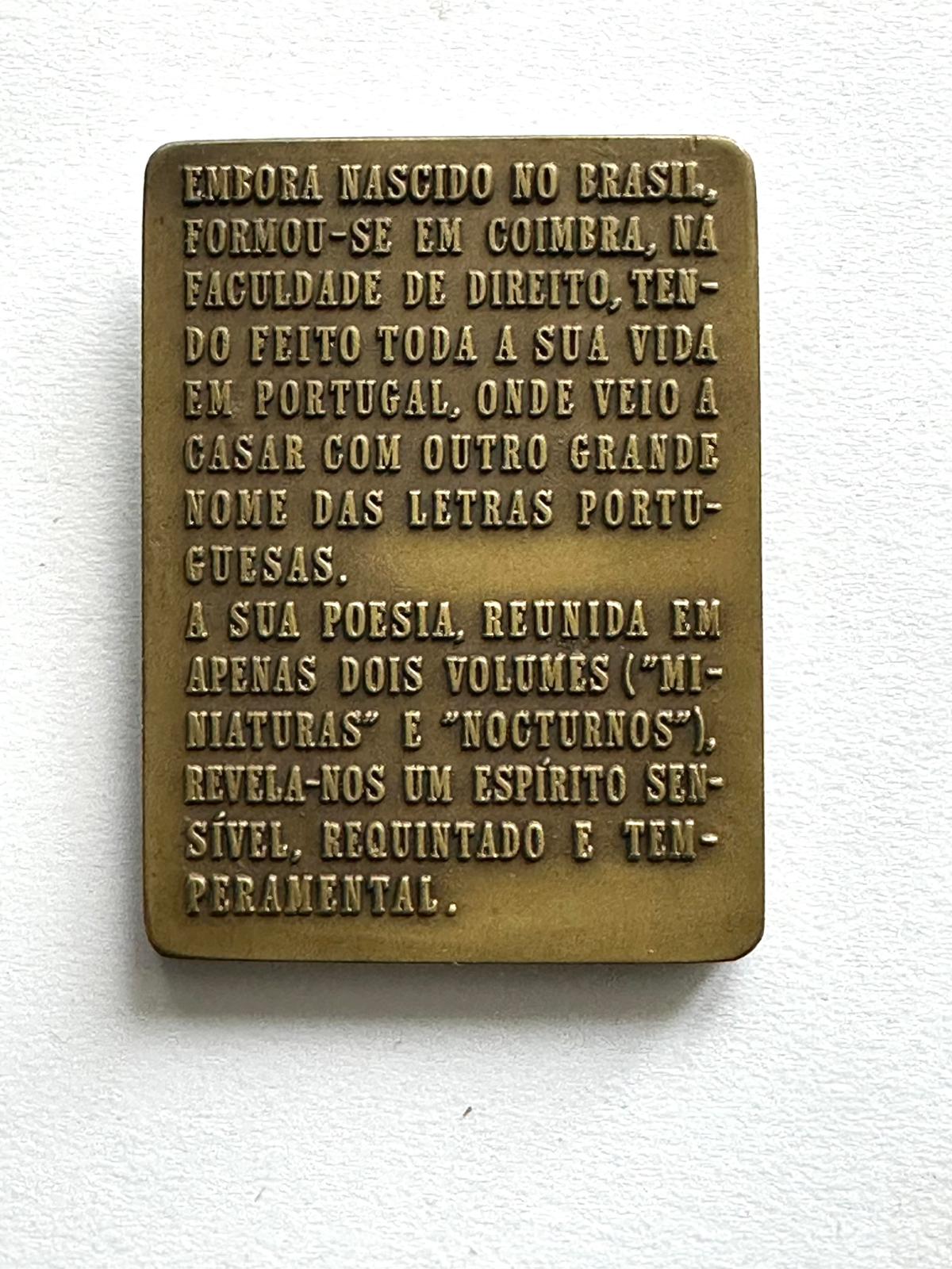 Gonçalves Crespo Bronze Medallion