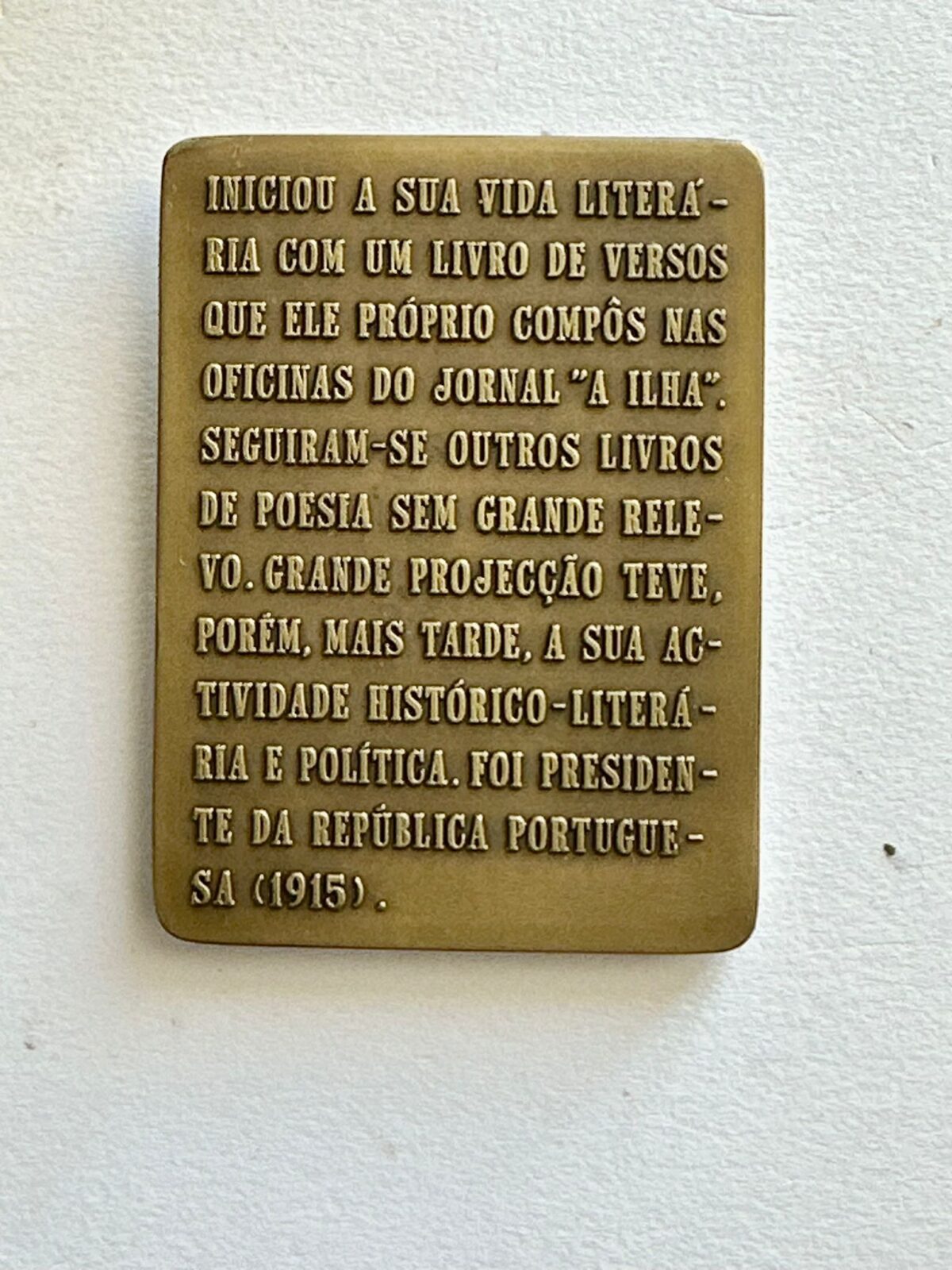 Teófilo Braga Bronze Medallion