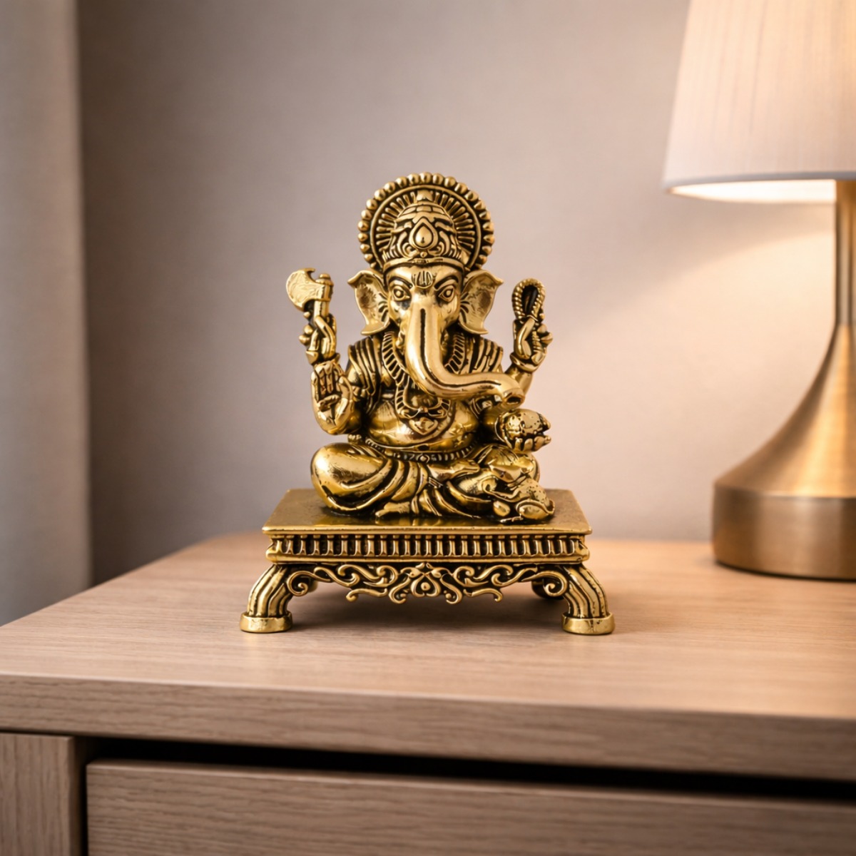 Escultura de Ganesha em Metal Modelo 13