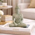 Escultura Buda Meditação Cinza 15 cm